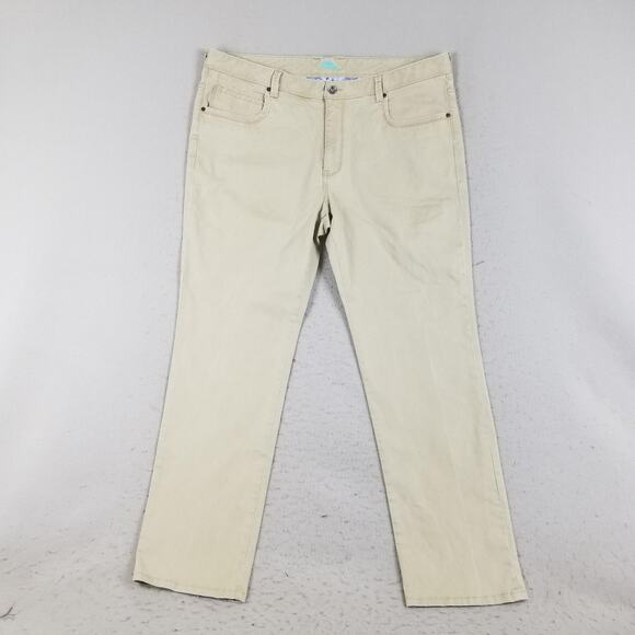 Tommy Bahama Pants Mens 42x32 Khaki 5-Pocket Stretch Chino Casual Flat Front - Picture 1 of 16